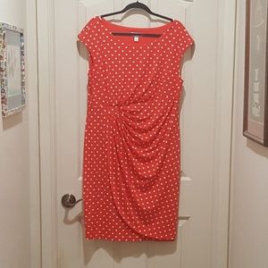 Sassy Orange Dressbarn polka dot Dress 16W